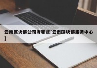 云南区块链公司有哪些[云南区块链服务中心]